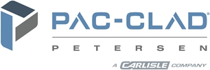 A logo for pac-clad petersen a carlisle company