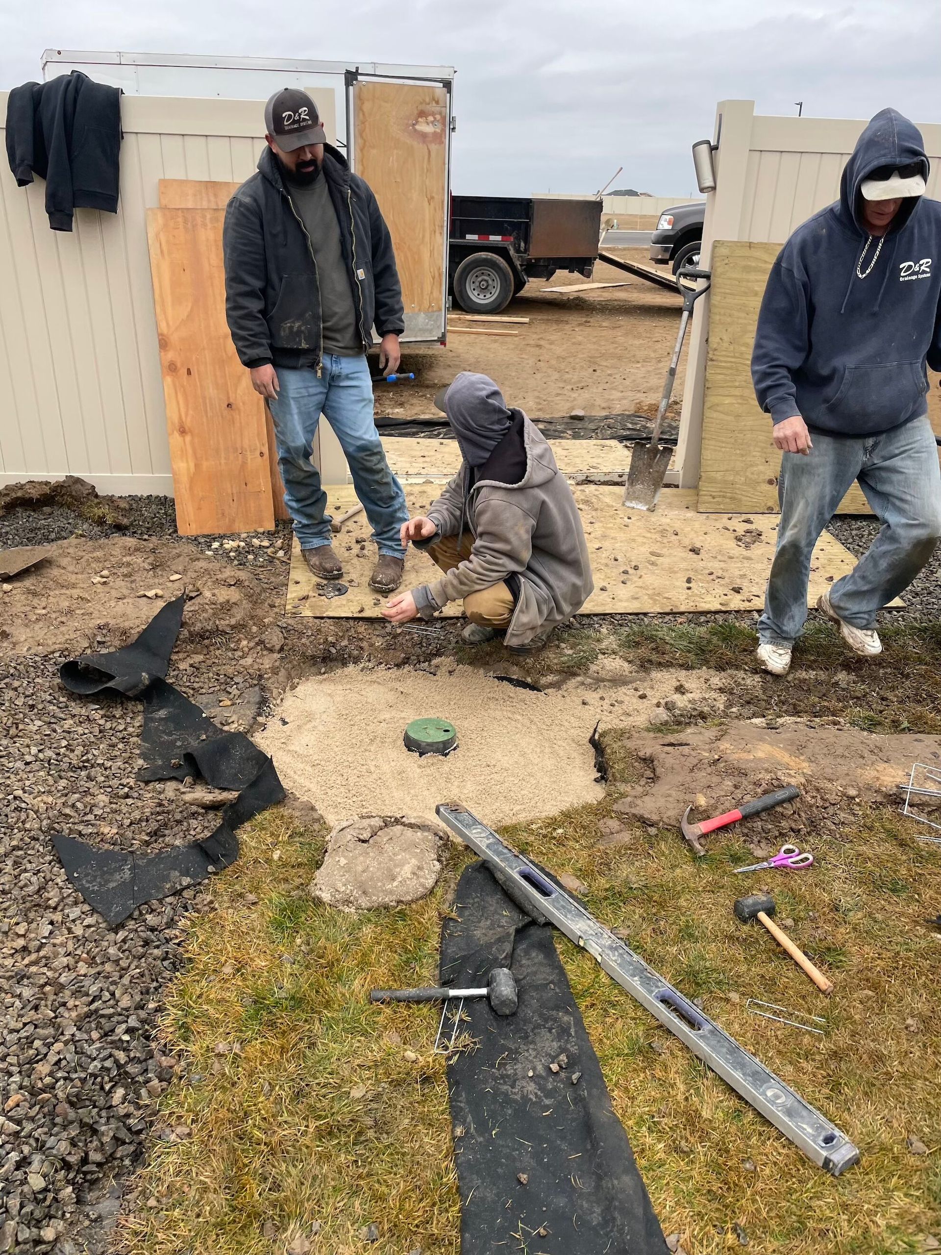 French drain installation