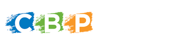 CBP logo with white letters on colorful brushstrokes: blue, green, and orange.