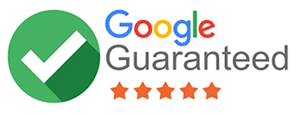 Google Guaranteed badge with a green checkmark, Google logo, 