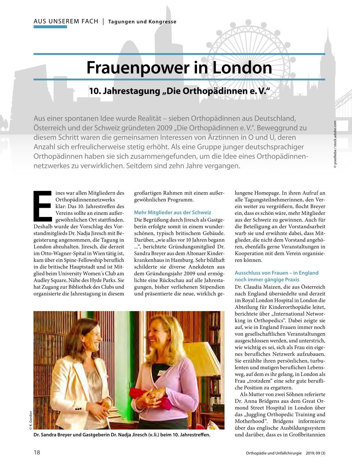Frauenpower in London: Orthoädinnen Netzwerktreffen - OÄ Dr. Nadja Jiresch - 1010 Wien