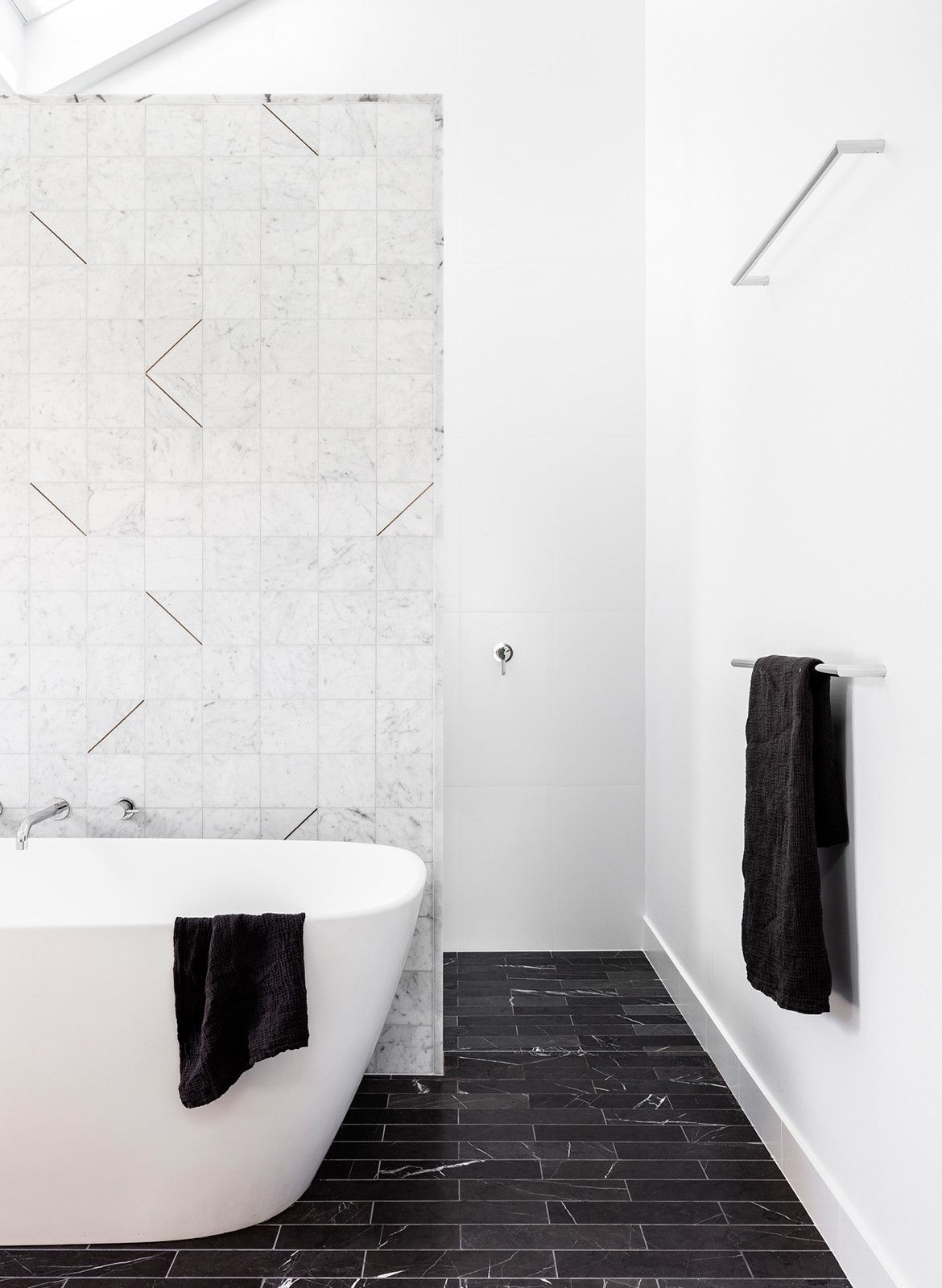 Black And White Bathroom Tiles — Hunter Valley Tile Mart in Rutherford, NSW