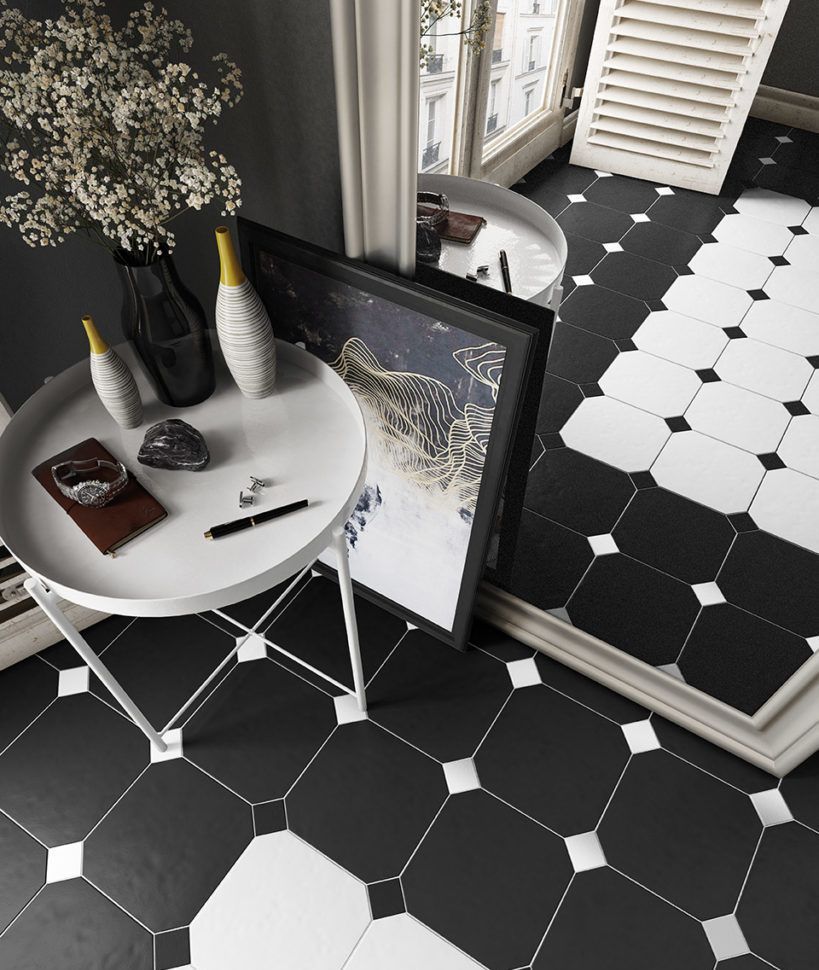 Black And White Octagon Tiles — Hunter Valley Tile Mart in Rutherford, NSW