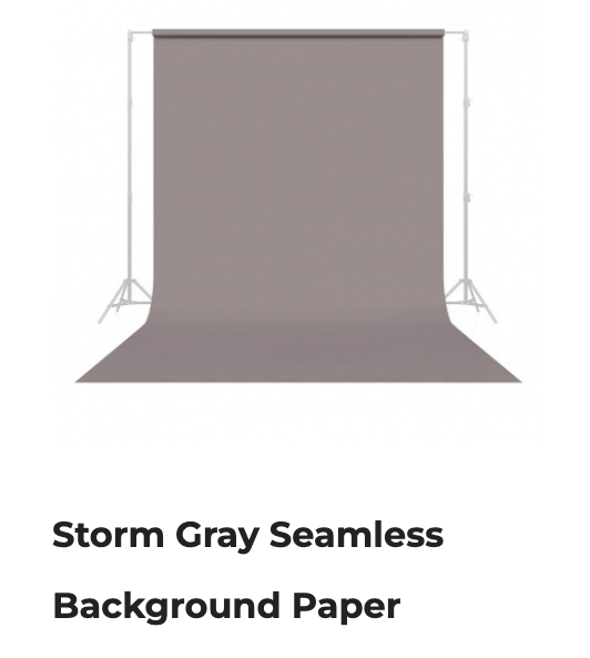 Storm gray seamless background paper backdrop on stands