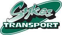 Sykes Transport logo in green and white with stylized script lettering