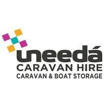Needá Caravan Hire logo with colorful squares and text “Caravan & Boat Storage”