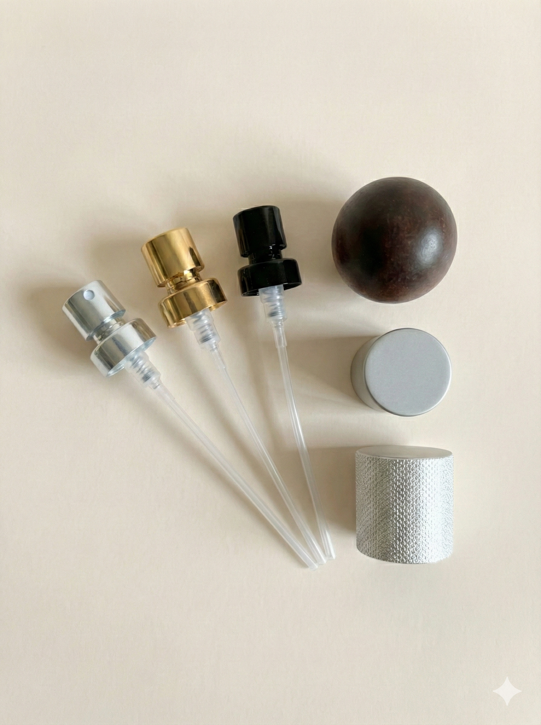 cosmetics and perfume spray pumps / caps