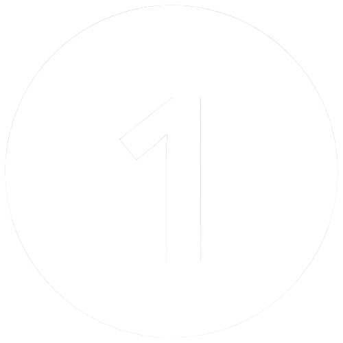 White number 1 in a white circle.