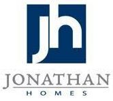 The logo for jonathan homes is blue and white.