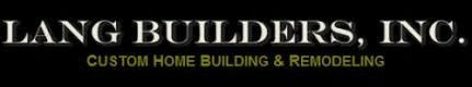 A logo for lang builders inc. custom home building and remodeling