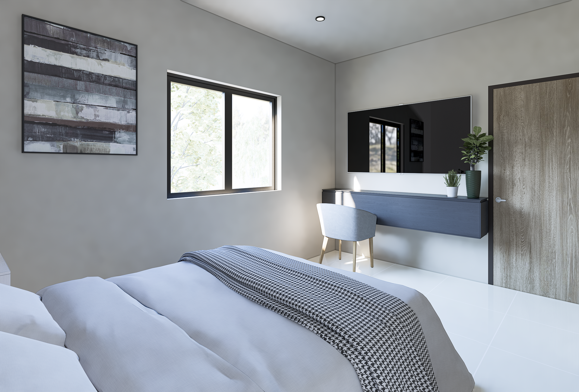 Ohms Arquitectura diseño de habitación moderna secundaria