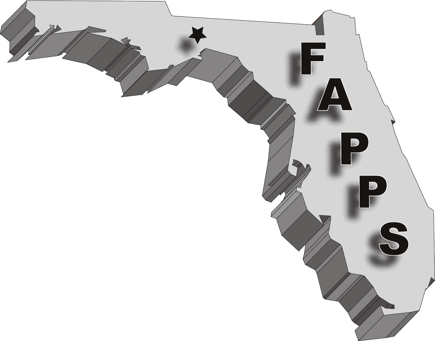 A map of florida with the letters fapps on it
