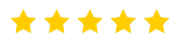 A row of five yellow stars on a white background.