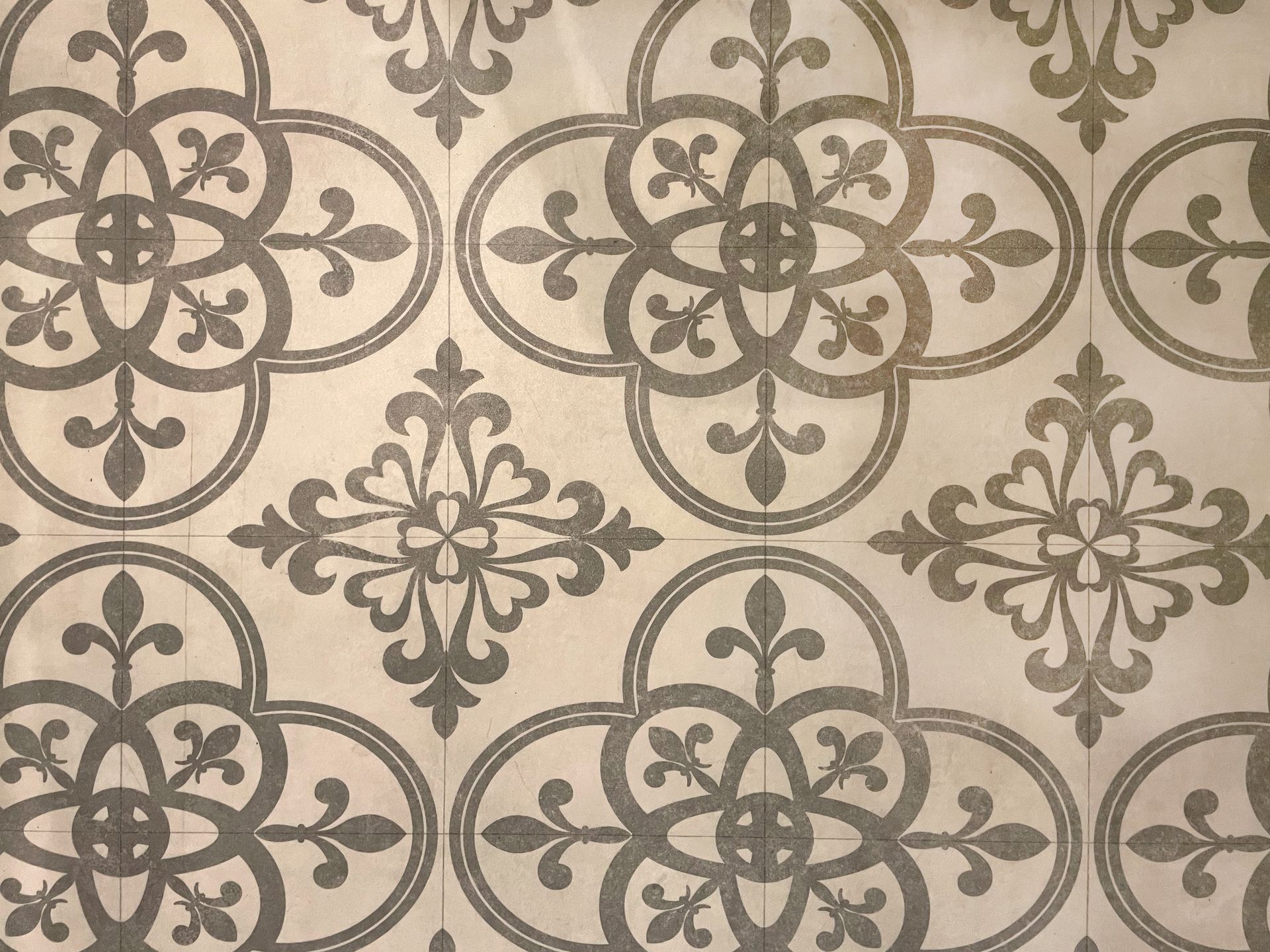 House Roof — Roofing Repairs in San Francisco, CA Beige wallpaper with repeating ornate brown floral and geometric tile-like patterns
