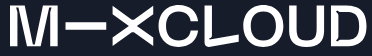 The word m-xcloud is written in white letters on a black background.