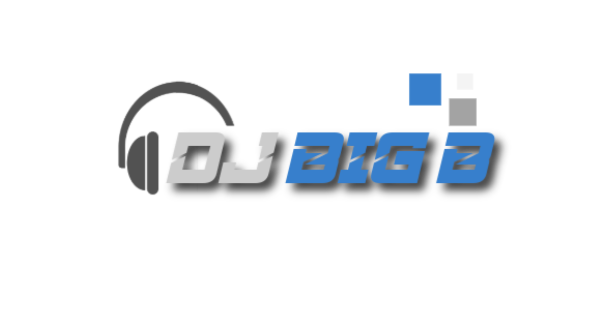 A dj big b logo with a blue record on it