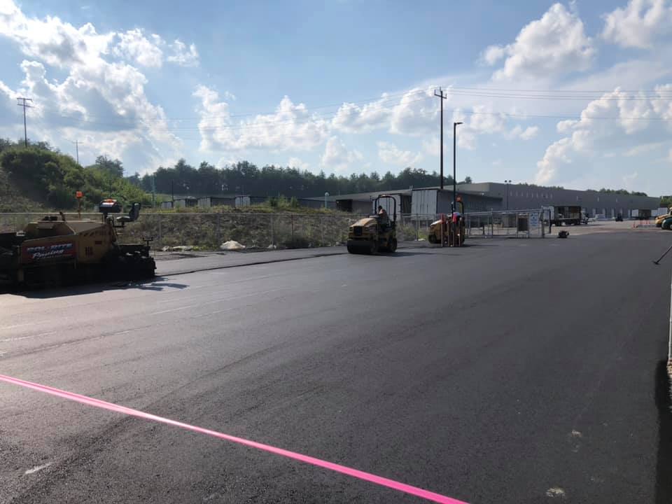 Rol-Rite crew paving a commercial property in New Hampshire