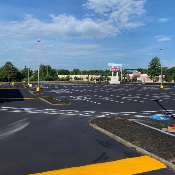 Completed commercial parking lot by Rol-Rite Paving