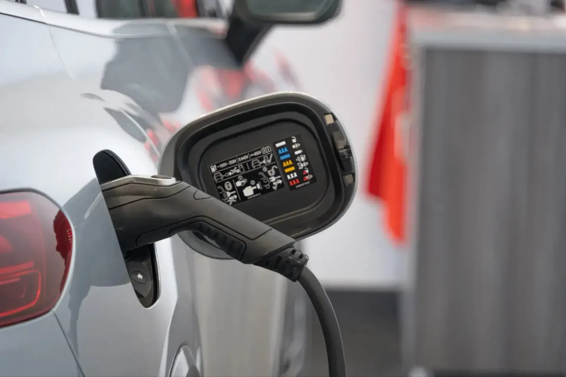Electrician Installing Level 2 EV Charging Station