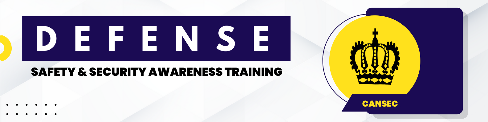 A logo for defense safety and security awareness training
