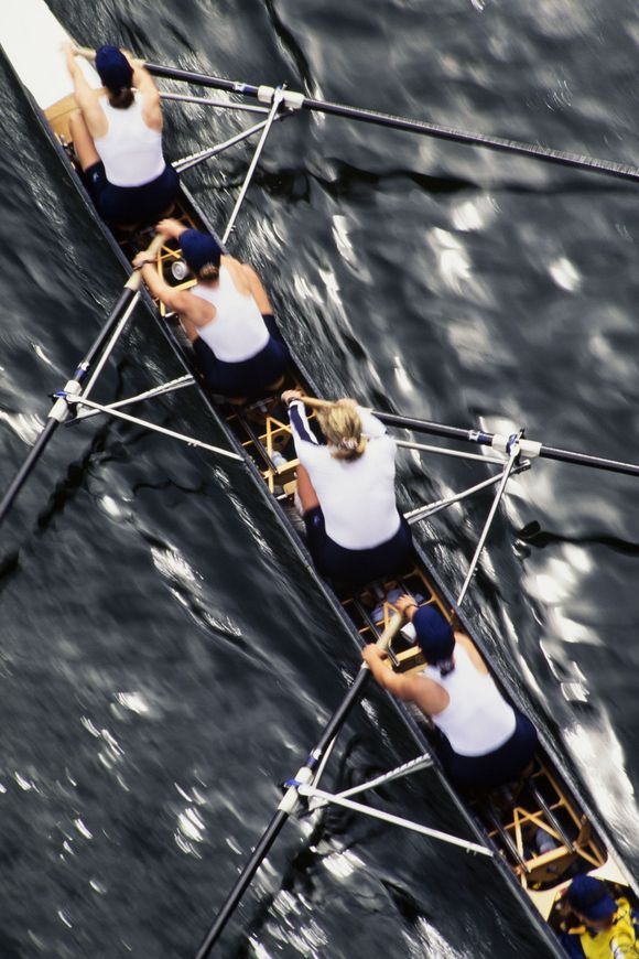 Women's rowing crew racing