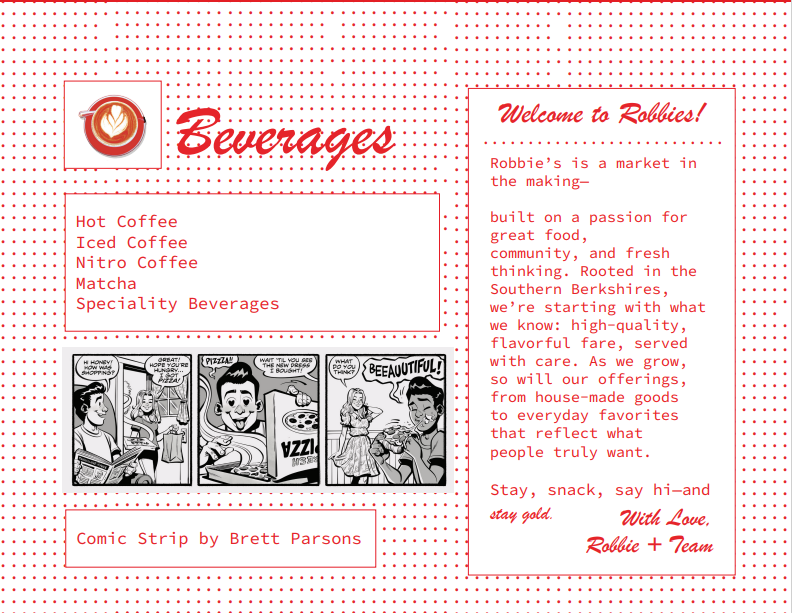 Menu for 