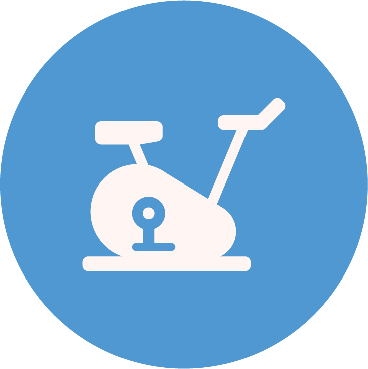 Exercise icon representing wellness activities and active living support