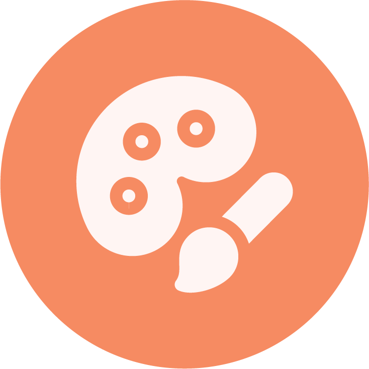 Art palette icon representing hobbies, interests, and personal growth