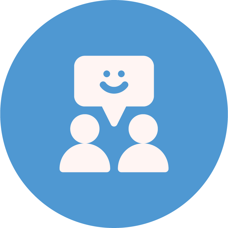 Conversation icon representing social connection and friendly companionship