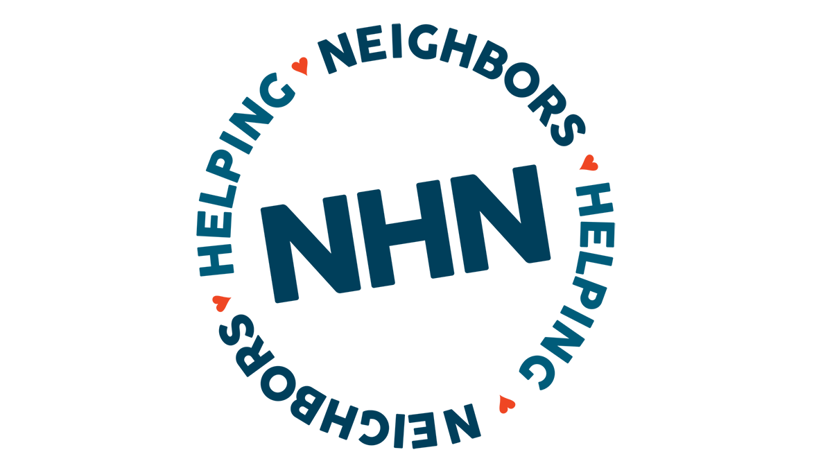 Logo: NHN within a blue circle with