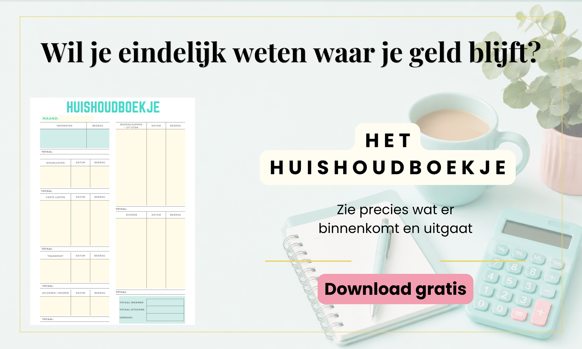 download gratis huishoudboekje kasboek