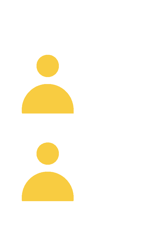 Two yellow user icons stacked vertically on a white background