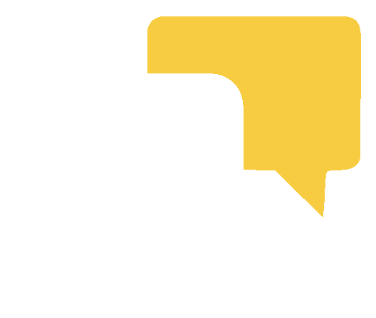 Yellow speech bubble icon on a white background