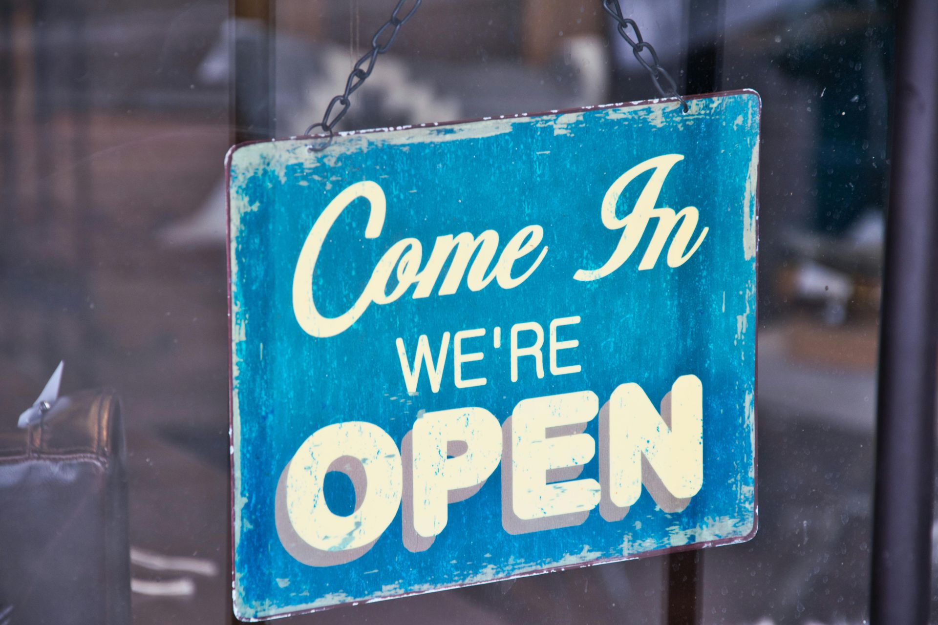 We're open sign