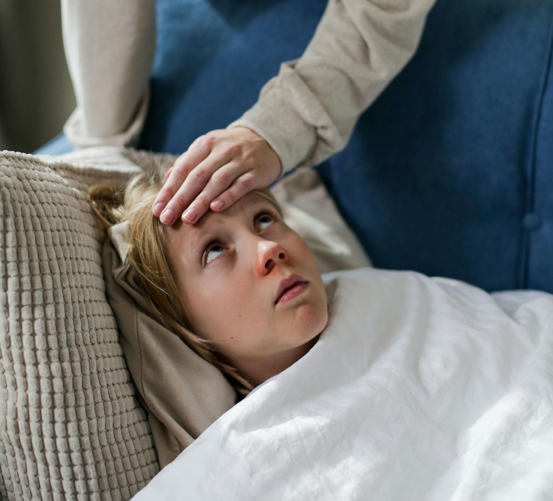 Boy with flu