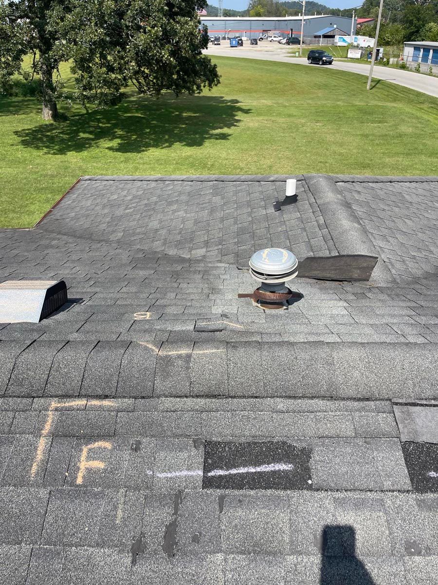 .old roof showing potential roof leak spots
