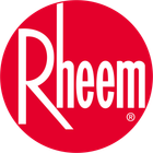 A red circle with the word rheem on it