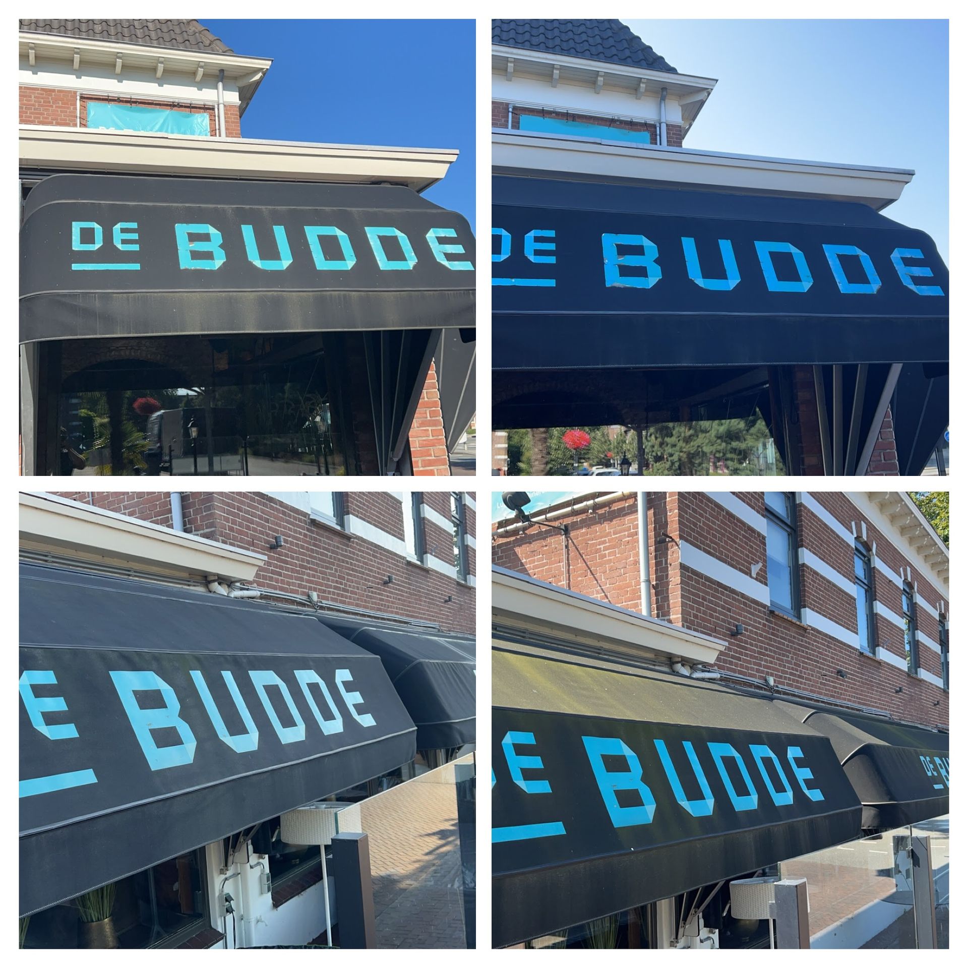 Markiezen reinigen bij cafés en terrassen 