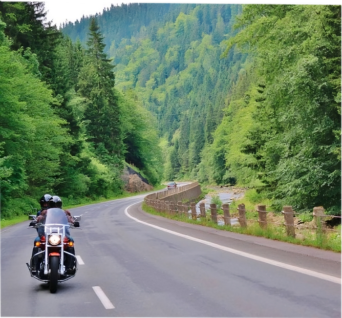 couple road motor ride