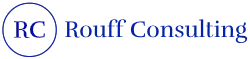 Logo with the blue letters "RC" inside a circle, followed by the text "Rouff Consulting" in blue.