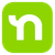A green square with a white letter n inside of it
