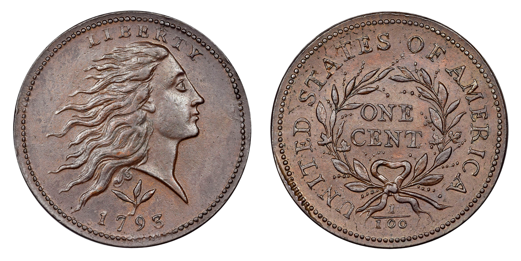 Flowing Hair Large Cent:  1793