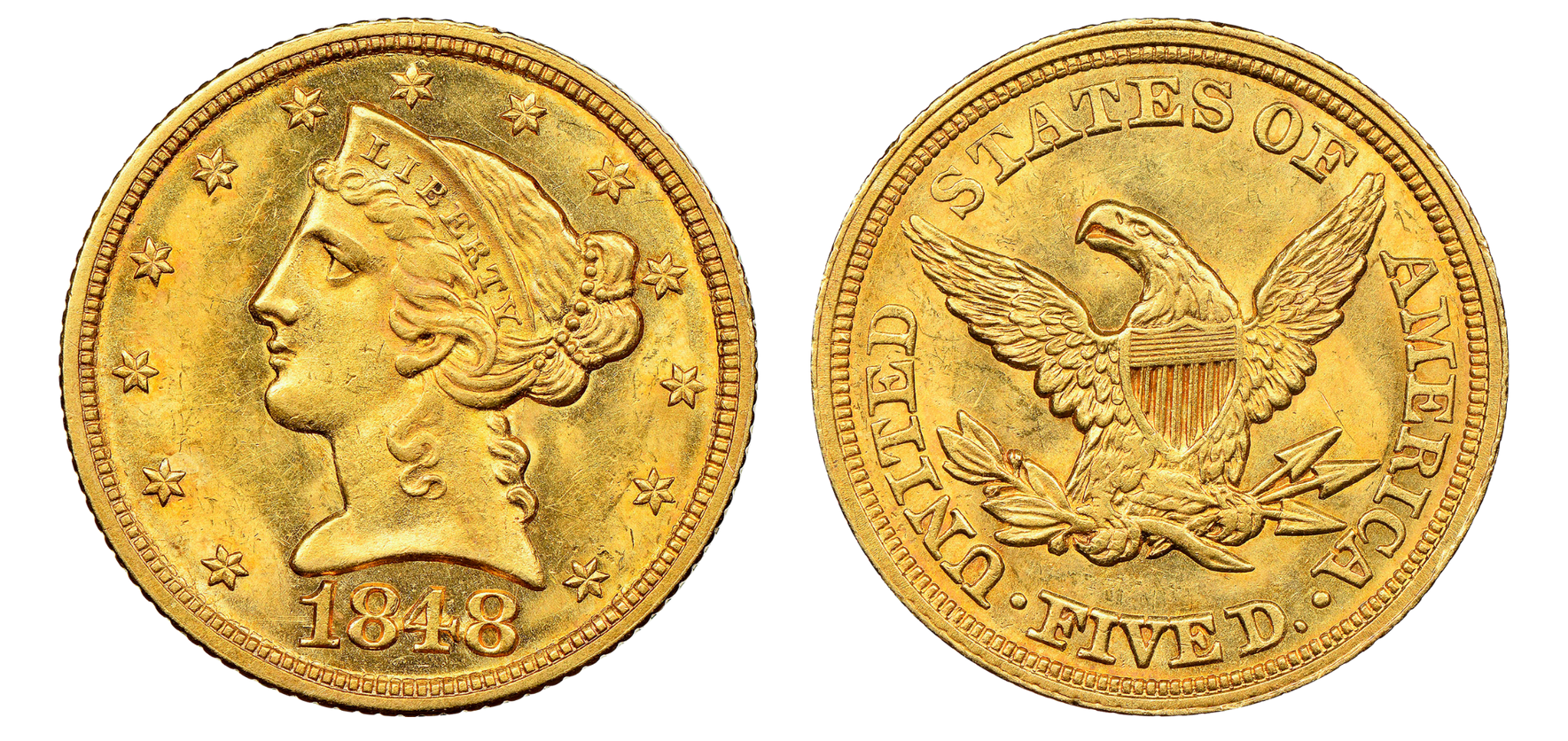 Liberty Half Eagle:  1839-1908