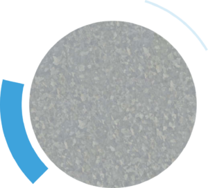 Grijze cirkel met blauwe gebogen vormen, designelement.