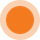 A solid orange circle centered within a larger, pale peach-colored circle.