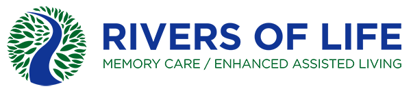 The logo for rivers of life memory care / enhanced assisted living