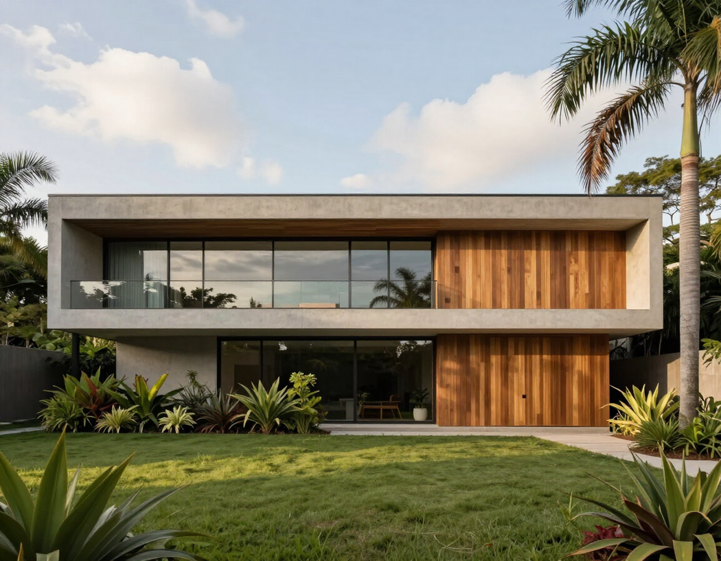 Fachada contemporânea de residência em Alphaville