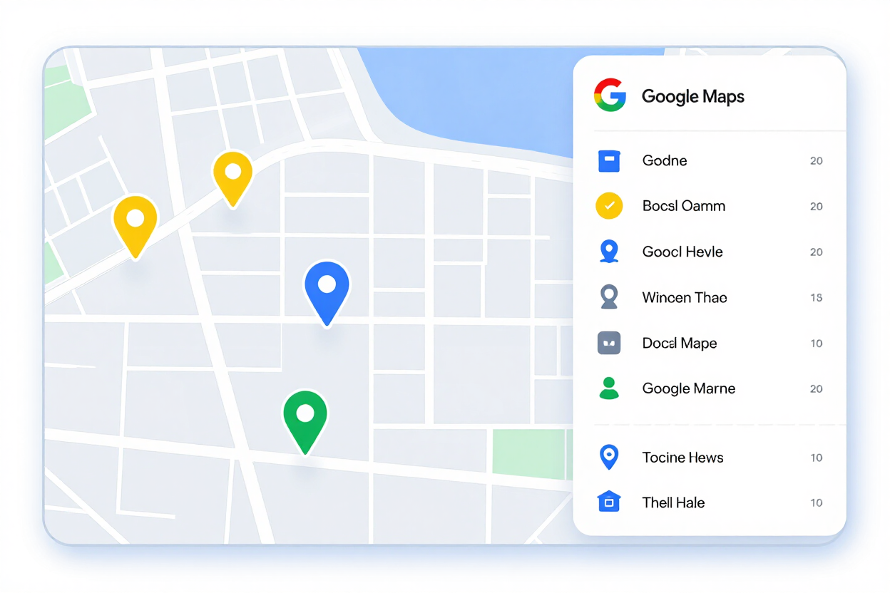 Map pack showing local search results