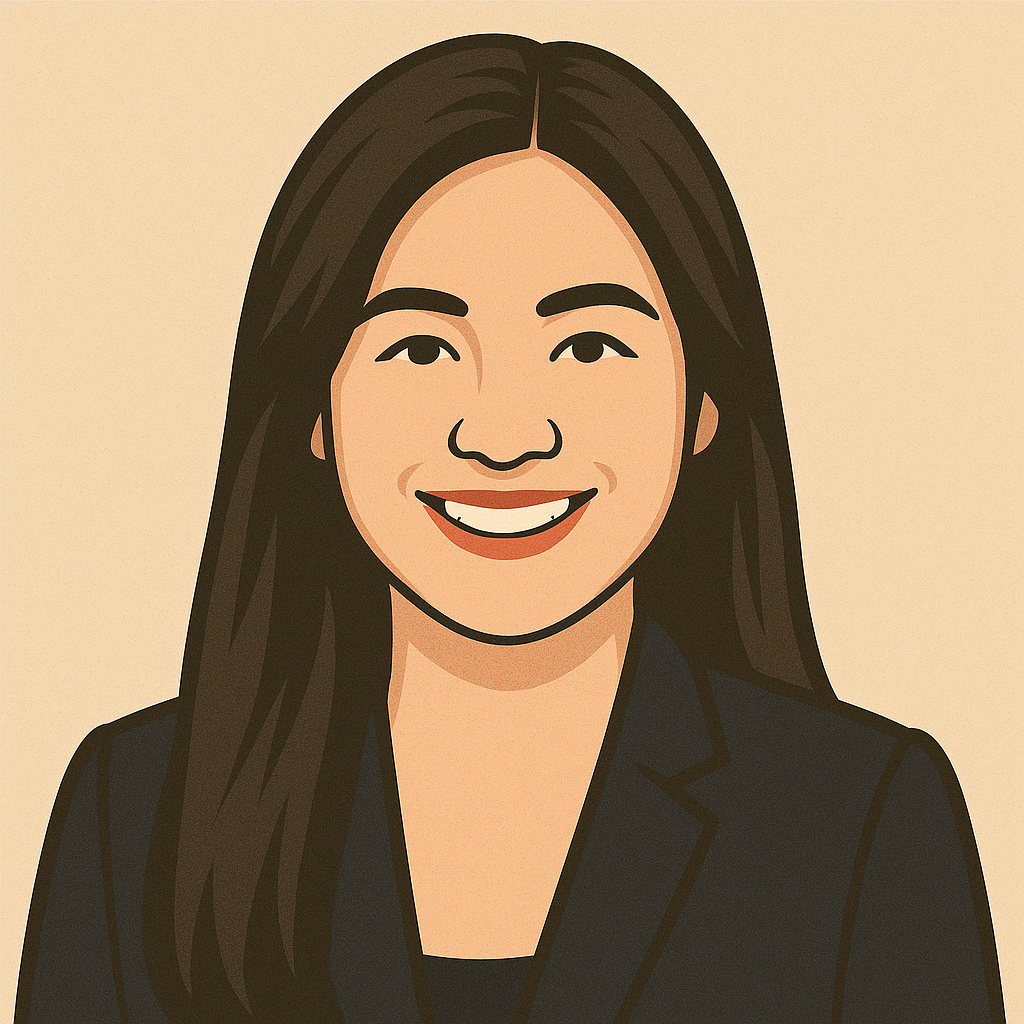 A pixel art portrait of a smiling woman wearing a black jacket