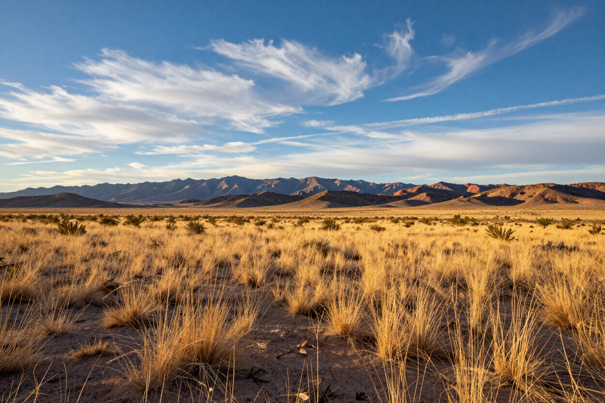 High desert landscape near Douglas, AZ with open sky and Sonoran Desert terrain where High Desert Veterinary Service has served for over 40 years